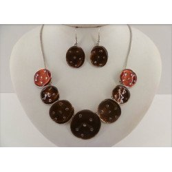 Parure fantaisie émaillée marron