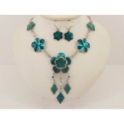 Parure fantaisie émaillée vert