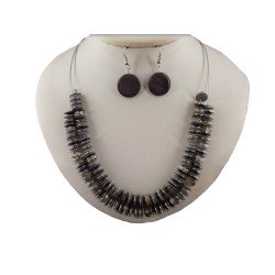 Parure fantaisie bijoux fantaisie grise et strass