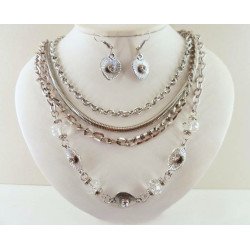 Parure fantaisie  métal argenté